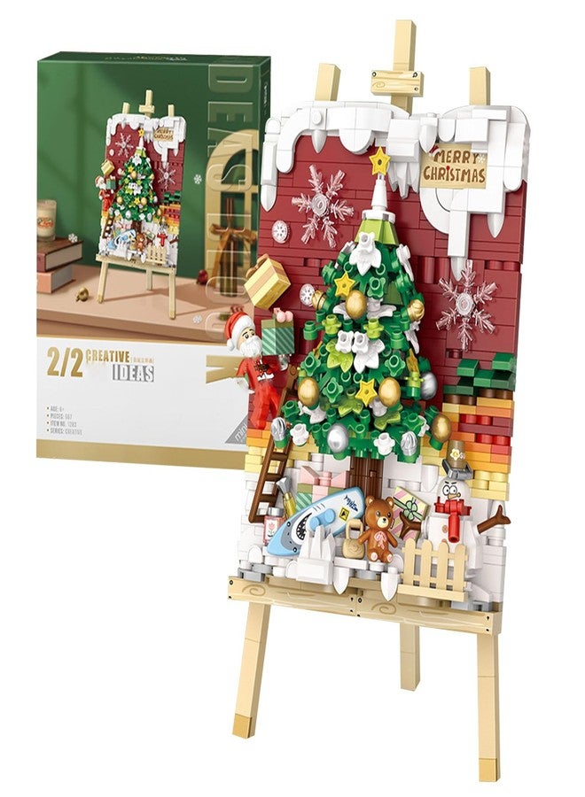 MEIEST Mini Building Blocks Christmas 3D Painting Model Set,Creative DIY Simulation Particle Stereograph Collection Construction Building Bricks Toy,Home Decor,14+(Christmas Tree) - Image 1